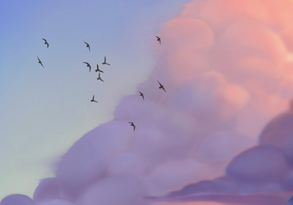 Clouds and atmospheric effects assignment from the Schoolism class 'Advanced lighting with Sam Nielson'